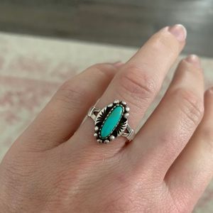Turquoise and sterling silver ring. Size 6.